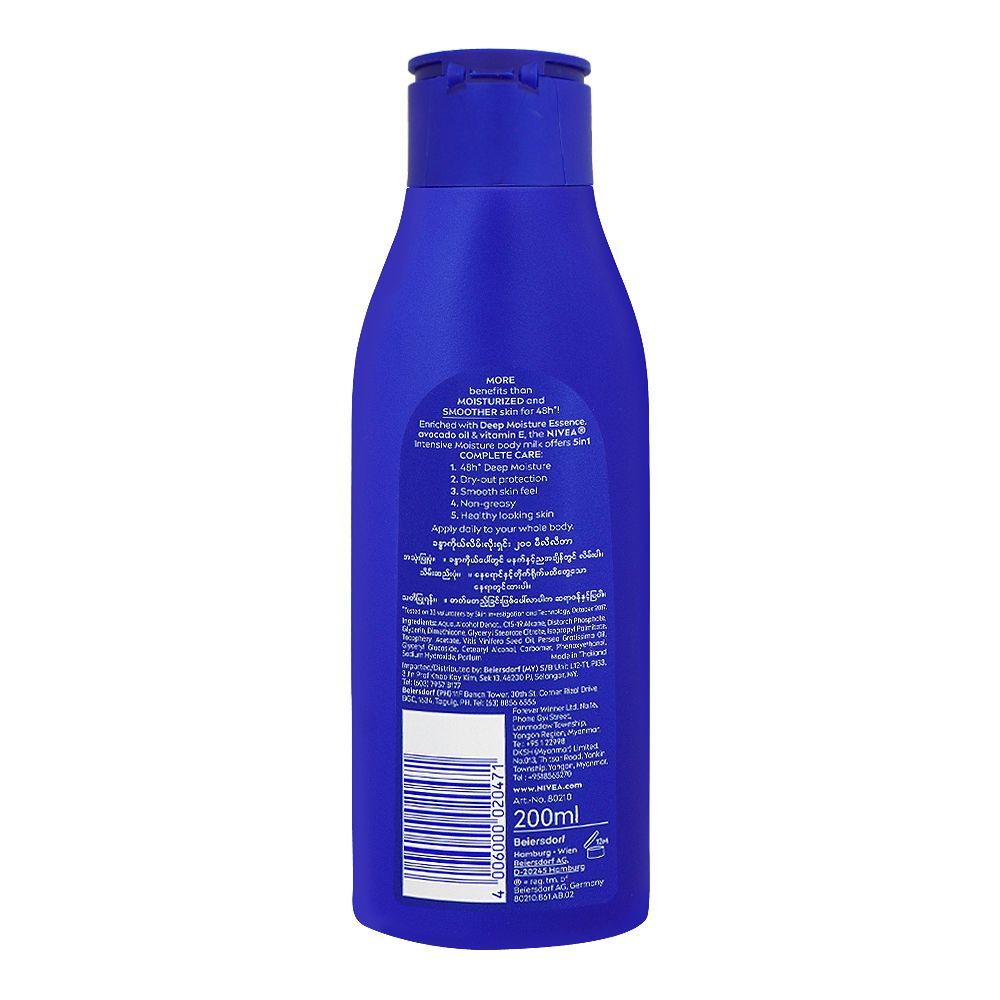 Nivea Intensive Moisture 5-In-1 Complete Care Body Milk, For Dry To Very Dry Skin, 200ml