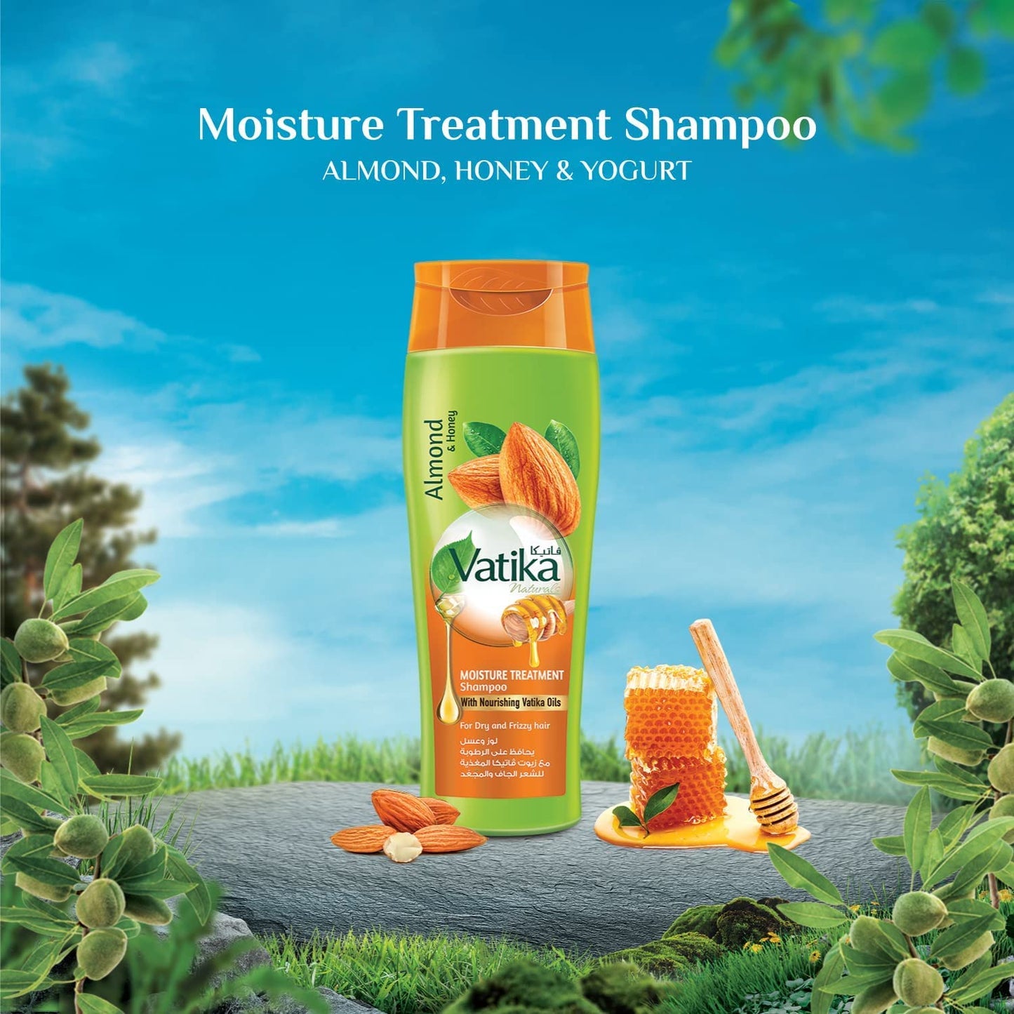 Vatika Almond & Honey Moture Treatment Hair Shampoo For Dry & Frizzy Hair 360ml
