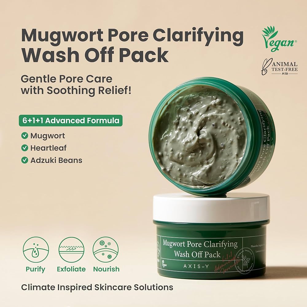 Axis-Y Mugwort Pore Clarifying Wash Off Pack – 100ml