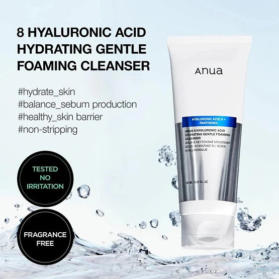 Anua Hyaluronic Acid + Panthenol Hydrating Gentle Foaming Cleanser