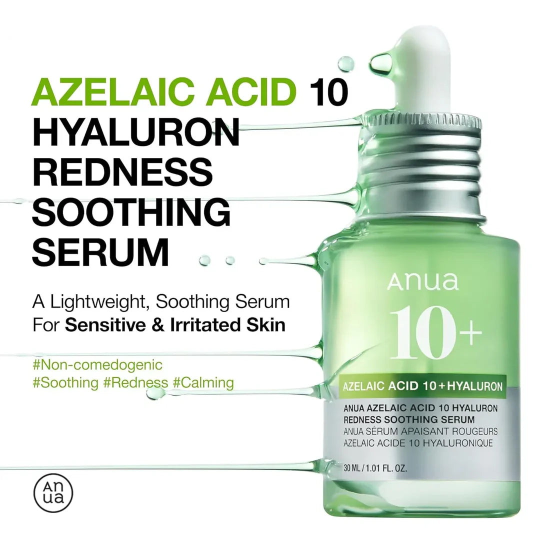 Anua Azelaic Acid 10+ Hyaluron Redness Soothing Face Serum 30ml
