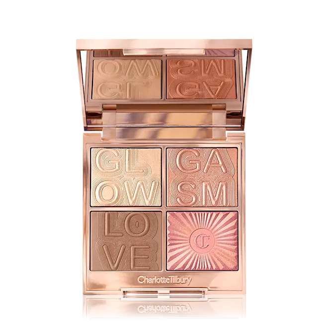 Charlotte Tilbury Glowgasm Face Palette 4 Skin and Eye Gliding Highlighter