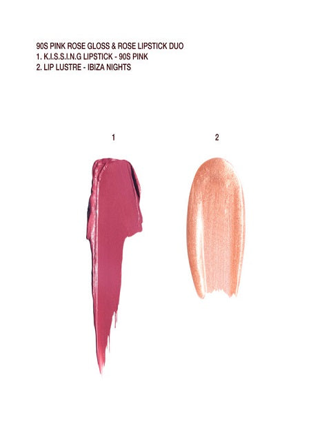 CHARLOTTE TILBURY 90S PINK ROSE GLOSS AND ROSE LIPSTICK DUO