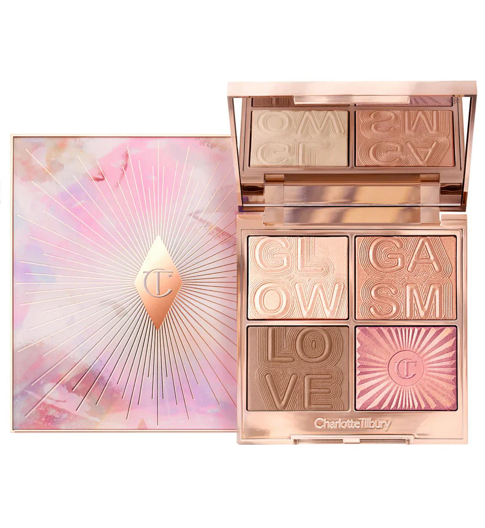 Charlotte Tilbury Glowgasm Face Palette 4 Skin and Eye Gliding Highlighter