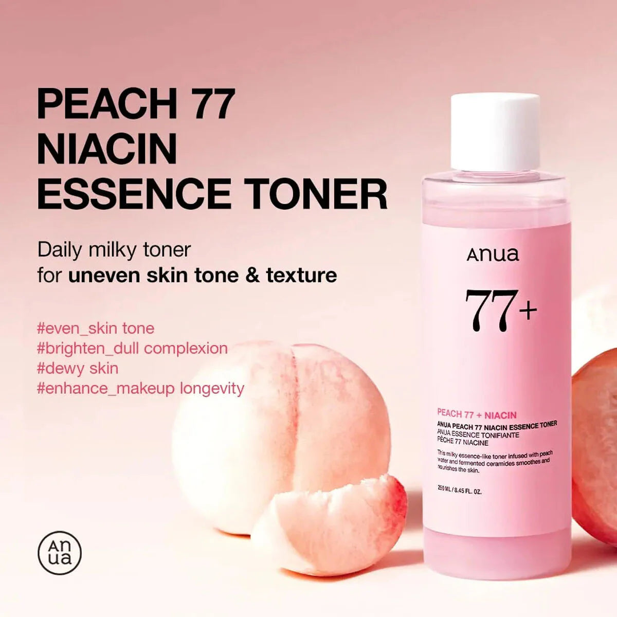 Anua Peach 77% Niacin Essence Face Toner 250ml