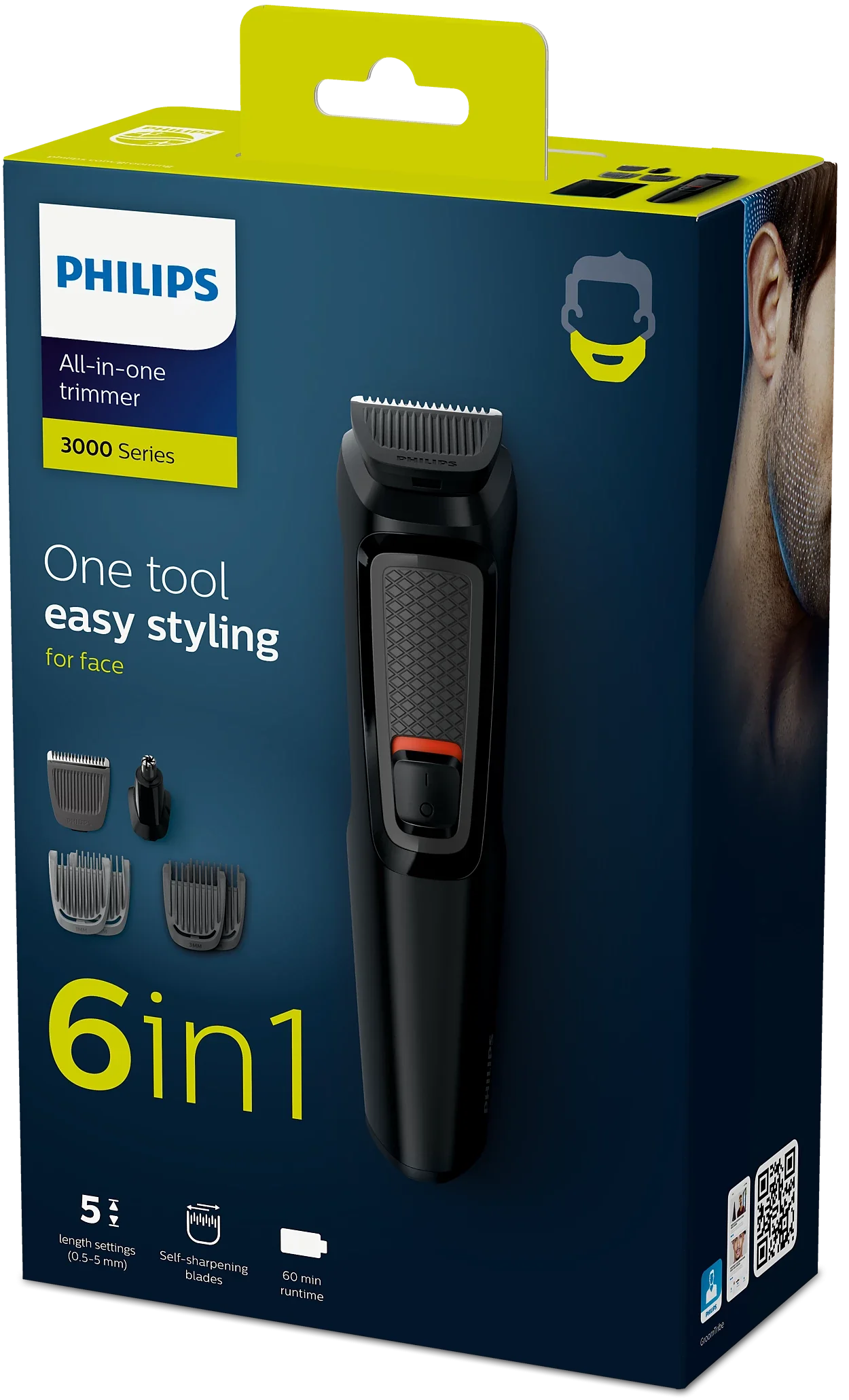 Philips 6 in 1 All in One Face Styling Beared Trimmer MG3710/15