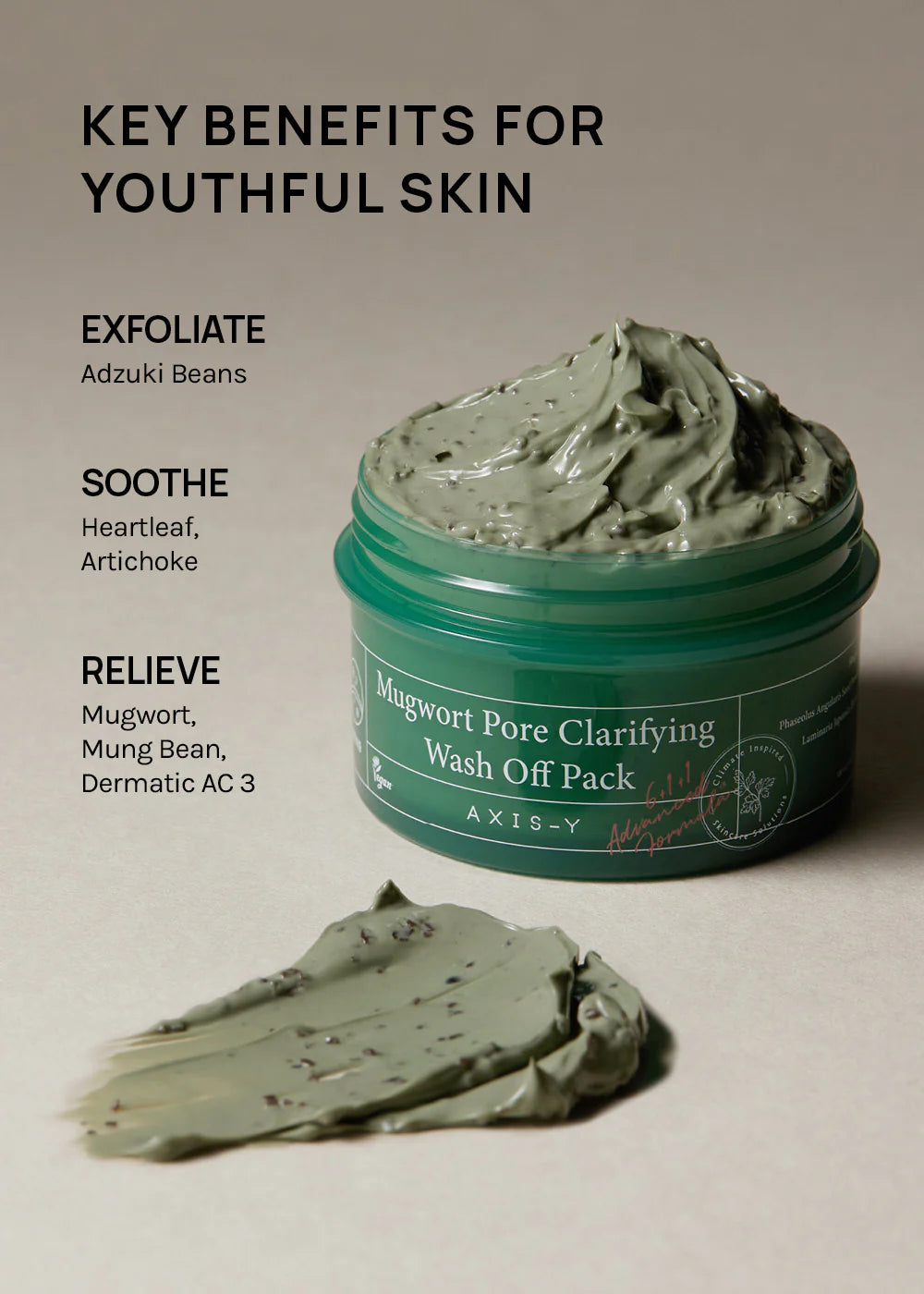 Axis-Y Mugwort Pore Clarifying Wash Off Pack – 100ml