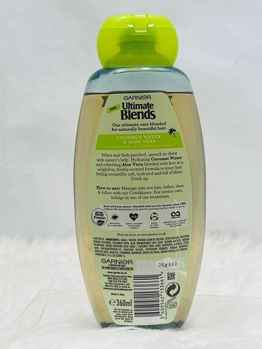 Garnier Ultimate Blends Coconut Water The Quenching Hydrator Hair Shampoo 360ml - Khayest